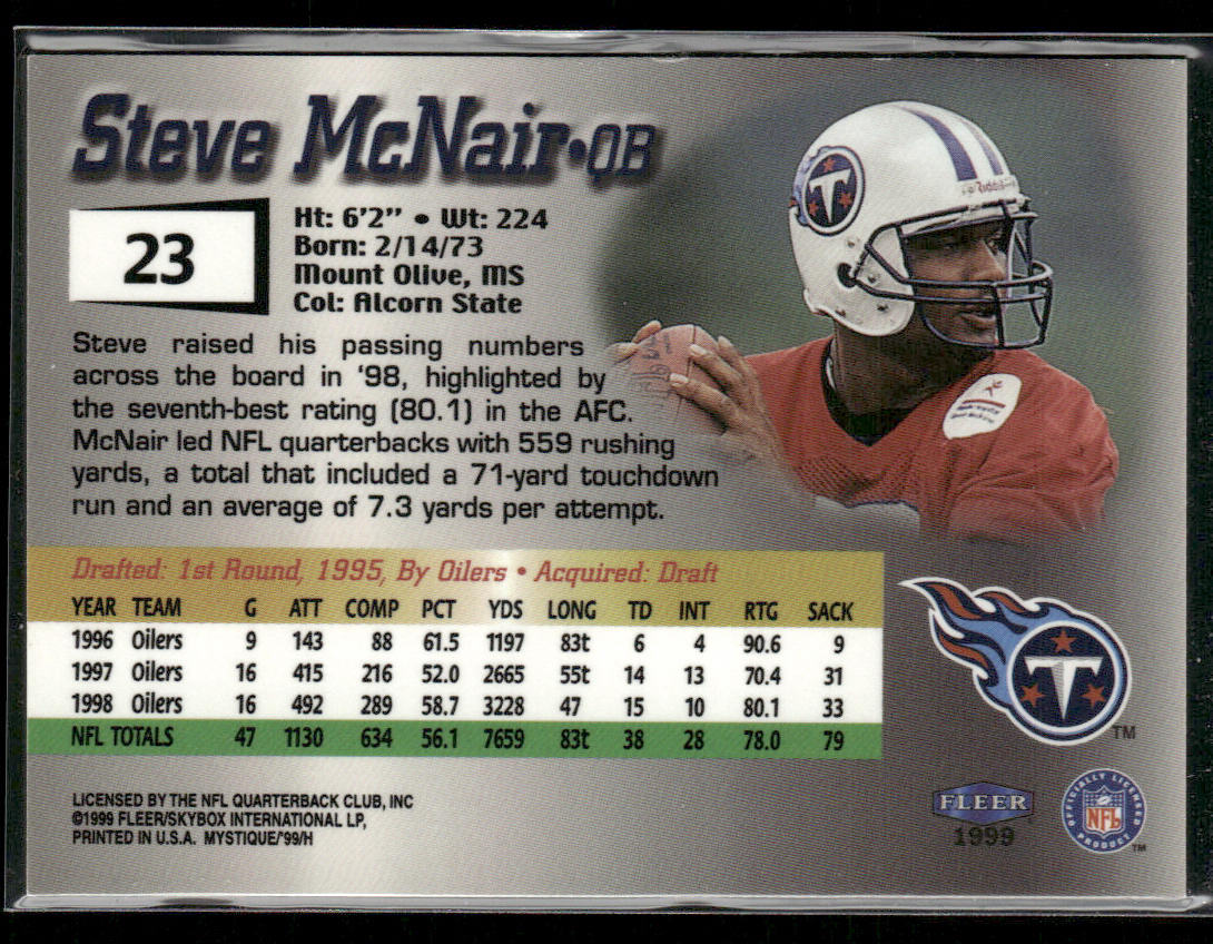Steve McNair 1999 Fleer Mystique #23 Tennessee Titans