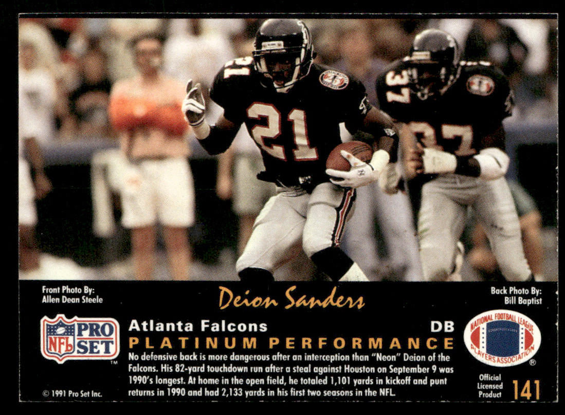 Deion Sanders 1991 Pro Set Platinum #141 Atlanta Falcons