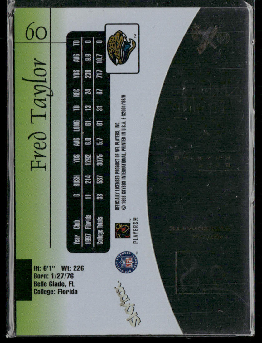 Fred Taylor 1998 SkyBox E-X2001 #60 RC Jacksonville Jaguars