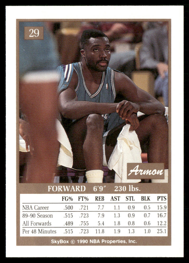 Armon Gilliam 1990-91 SkyBox #29 Charlotte Hornets