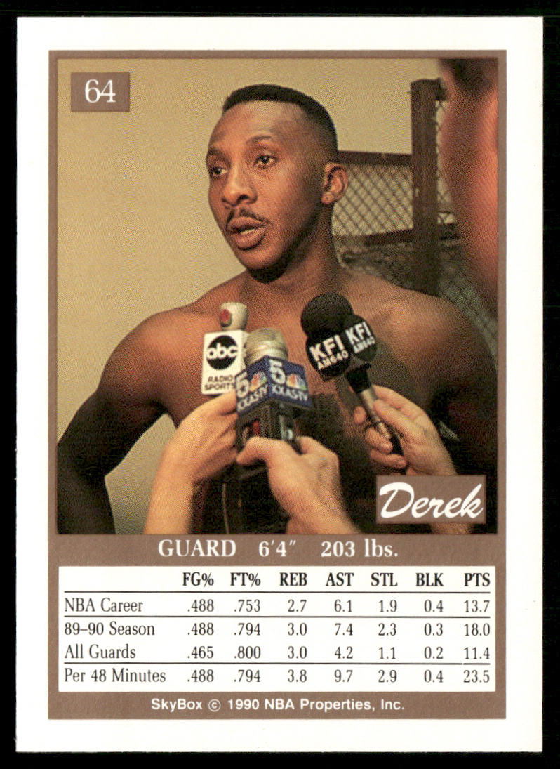 Derek Harper 1990-91 SkyBox #64 Dallas Mavericks