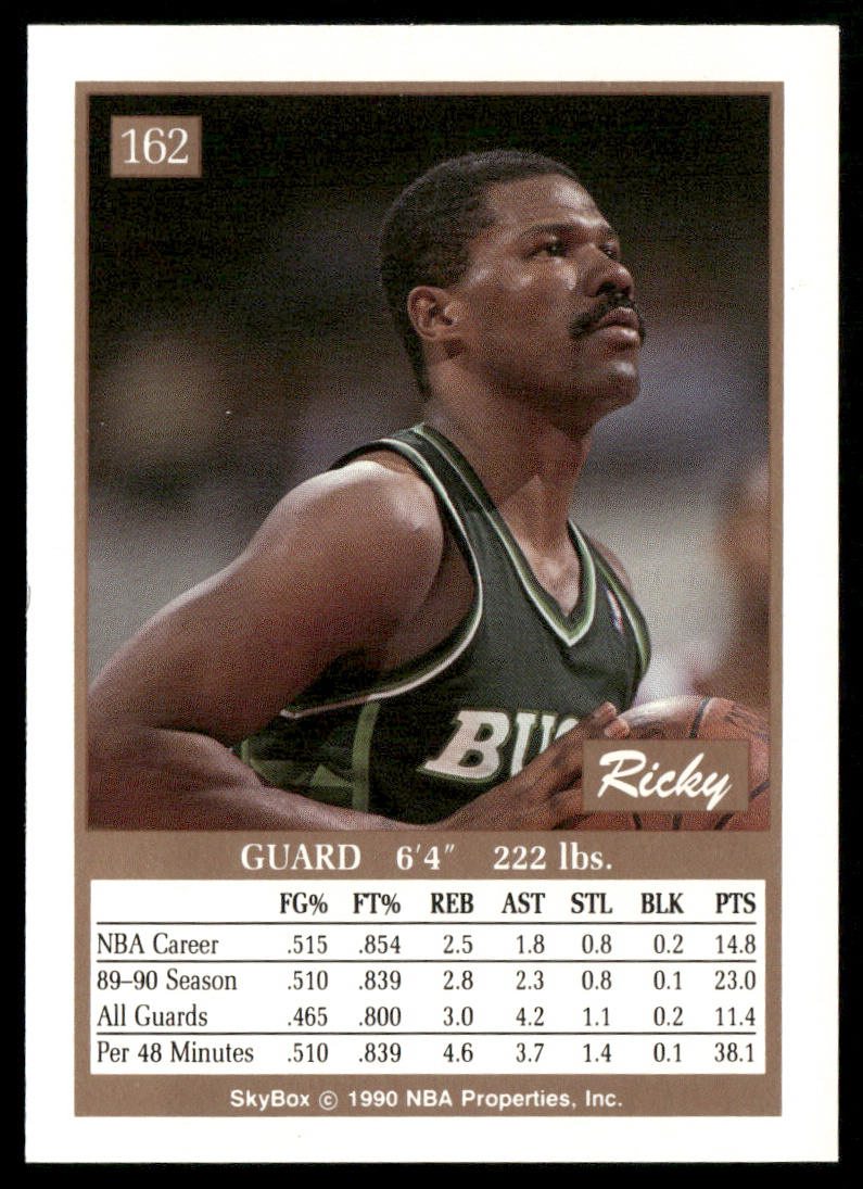Ricky Pierce 1990-91 SkyBox #162 Milwaukee Bucks