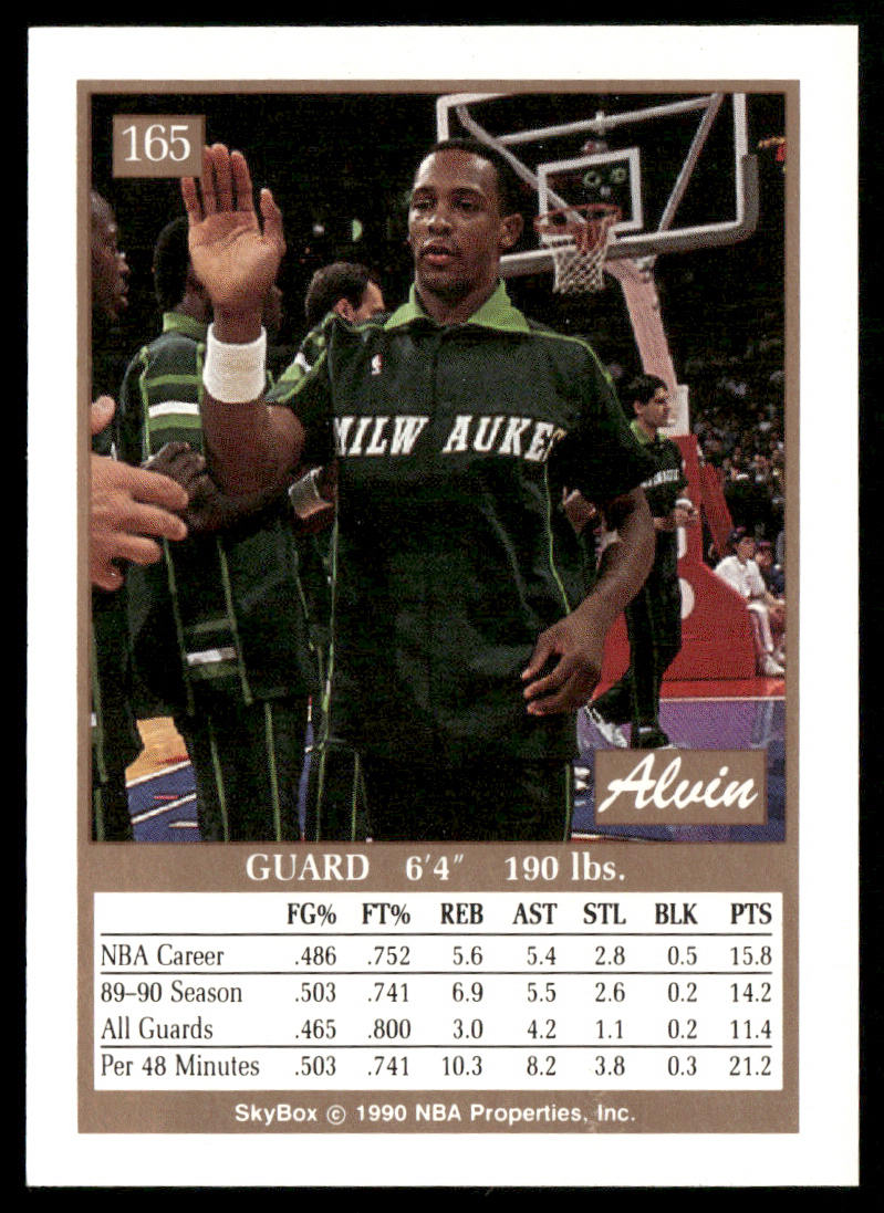 Alvin Robertson 1990-91 SkyBox #165 Milwaukee Bucks