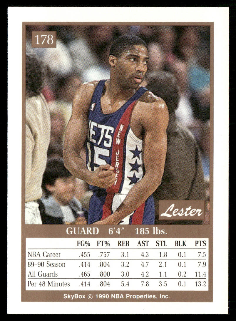 Lester Conner 1990-91 SkyBox #178 New Jersey Nets