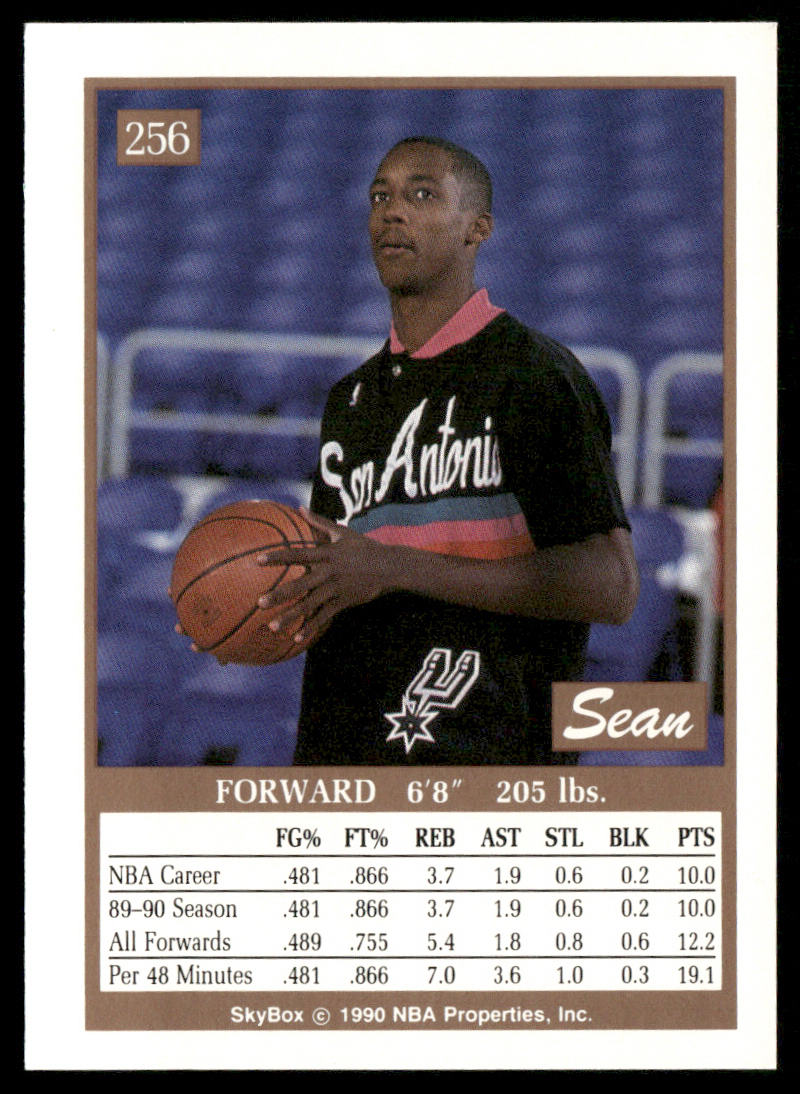 Sean Elliott 1990-91 SkyBox #256 RC San Antonio Spurs