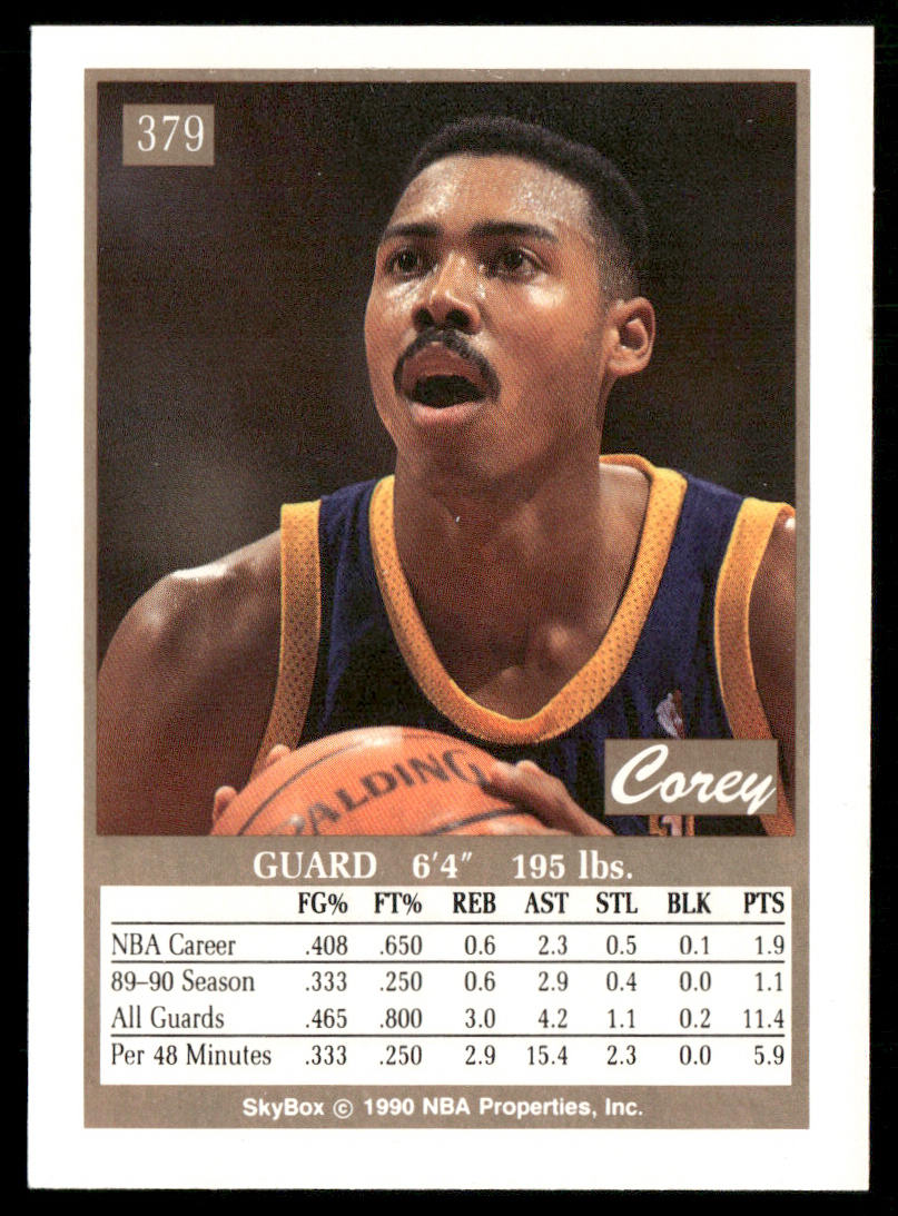 Corey Gaines 1990-91 SkyBox #379 Denver Nuggets