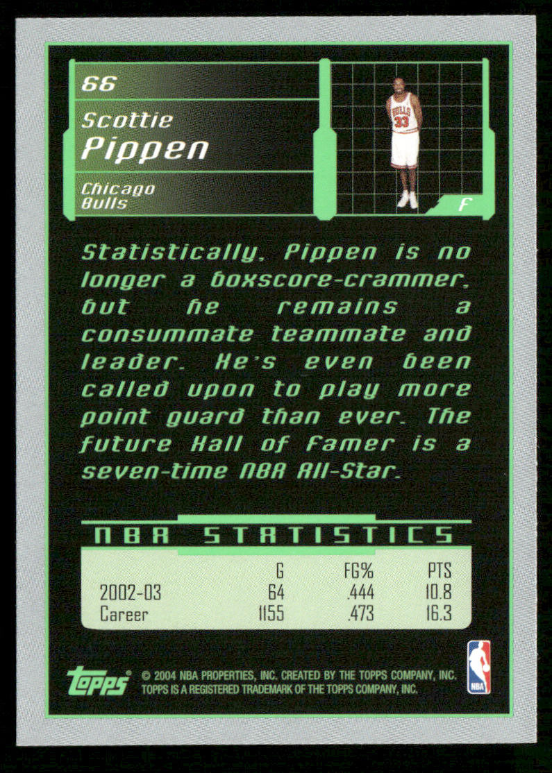 Scottie Pippen 2003-04 Topps Rookie Matrix #66 Chicago Bulls
