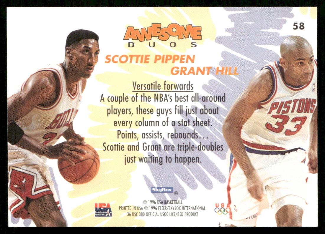 Scottie Pippen / Grant Hill 1996 SkyBox USA #58 USA