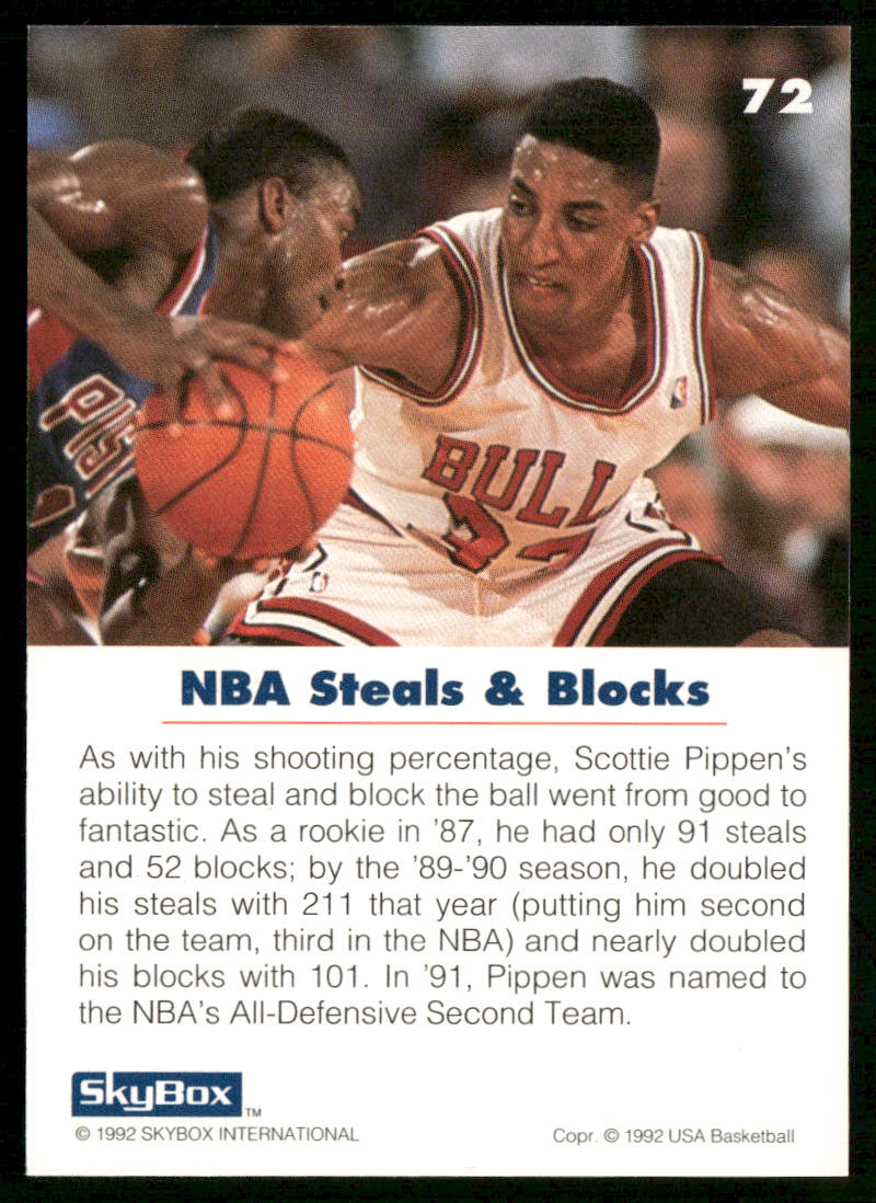 Scottie Pippen 1992 SkyBox USA #72 USA