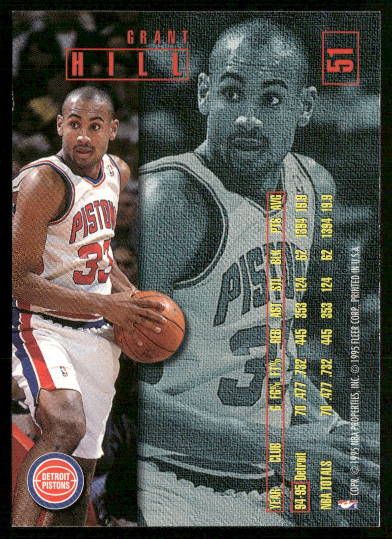 Grant Hill 1995-96 Fleer #51 Detroit Pistons