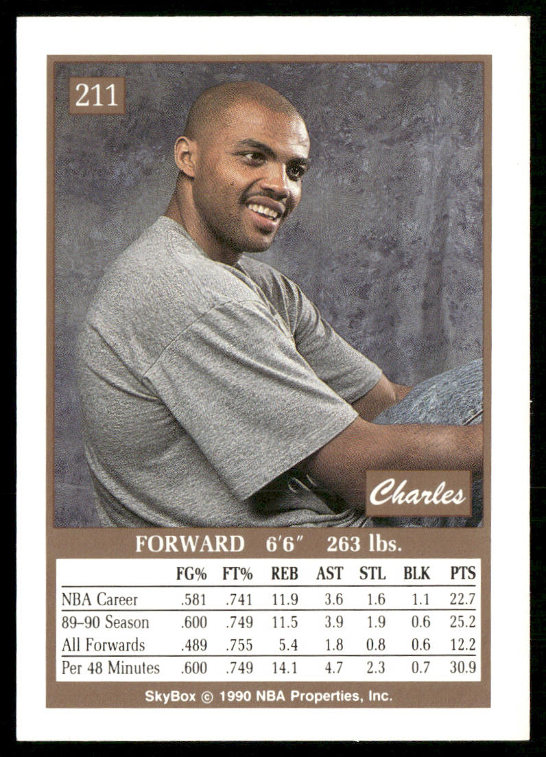Charles Barkley 1990-91 SkyBox #211 Philadelphia 76ers