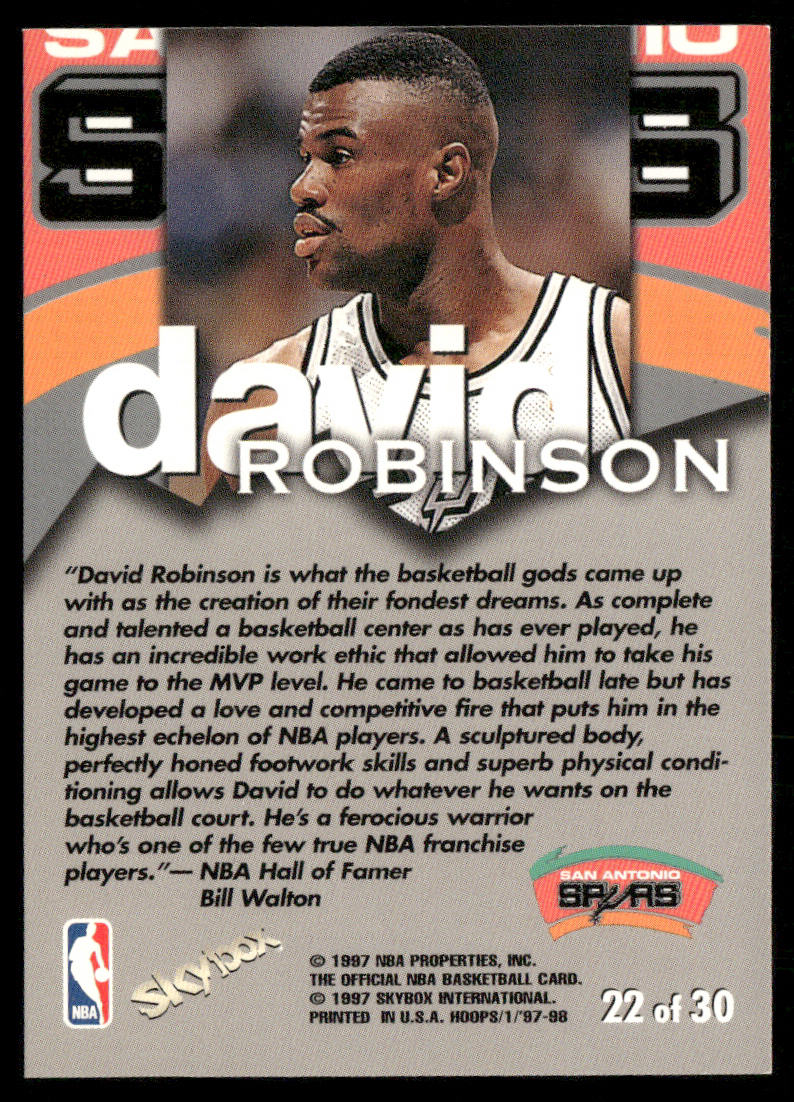 David Robinson 1997-98 Hoops Talkin' Hoops #22 San Antonio Spurs