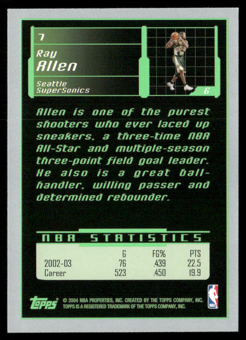 Ray Allen 2003-04 Topps Rookie Matrix #7 Seattle SuperSonics