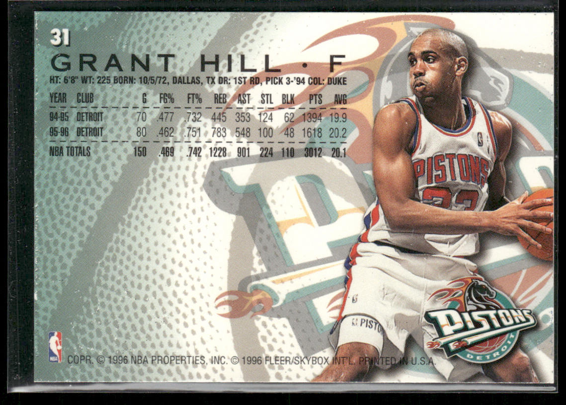 Grant Hill 1996-97 Fleer #31 Detroit Pistons