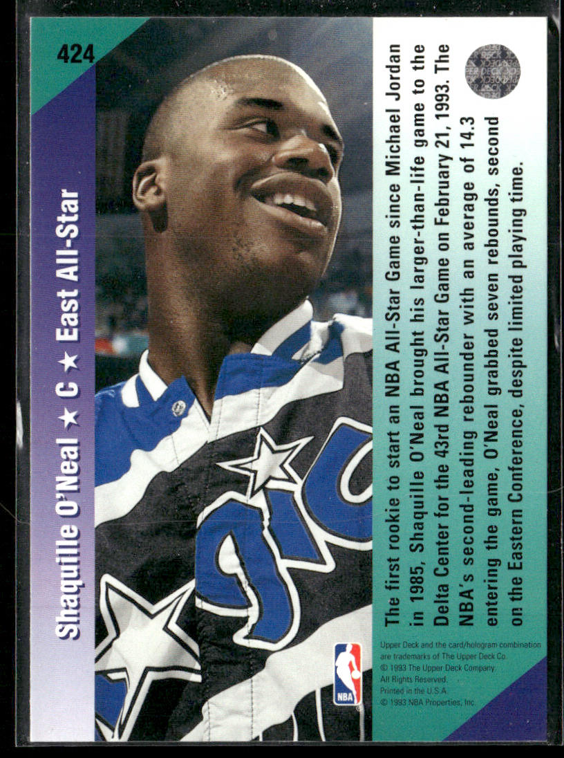 Shaquille O'Neal 1992-93 Upper Deck #424 Orlando Magic