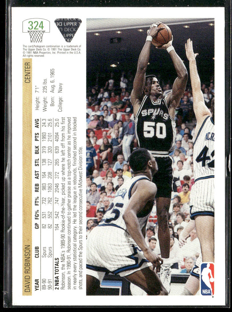 David Robinson 1991-92 Upper Deck #324b San Antonio Spurs