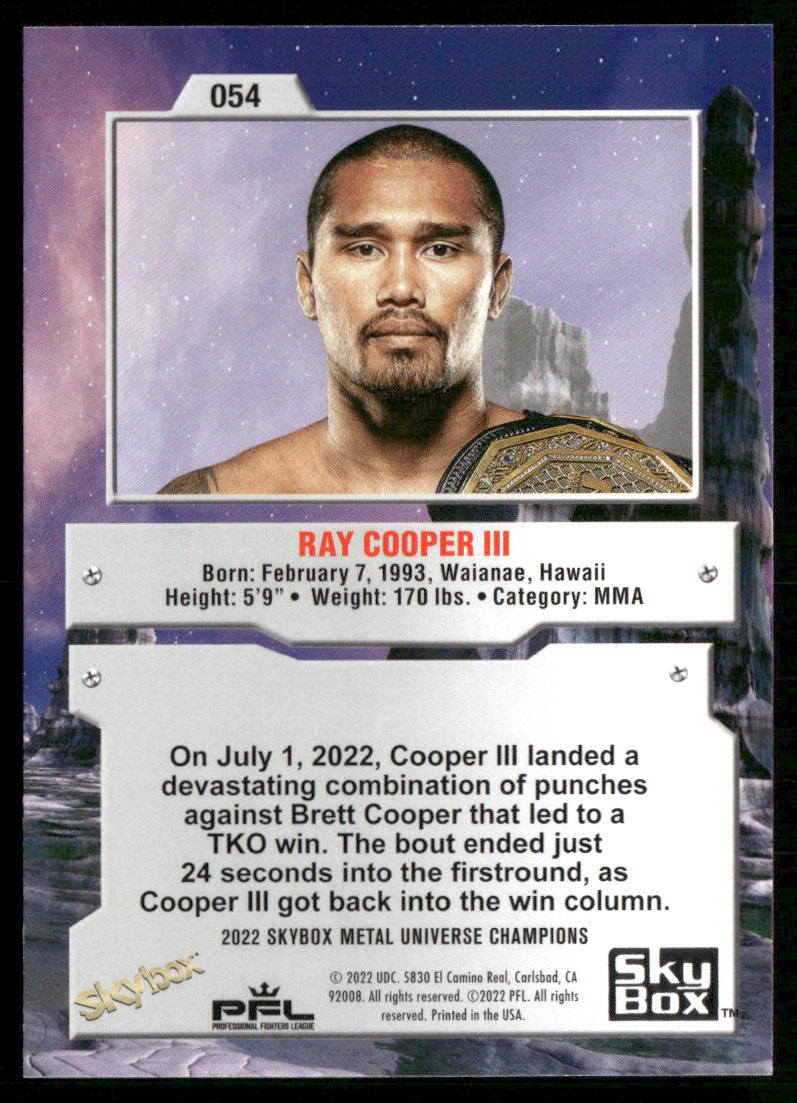Ray Cooper III 2022 SkyBox Metal Universe Champions #054