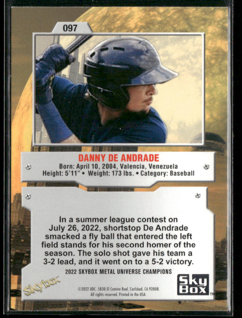 Danny De Andrade 2022 SkyBox Metal Universe Champions Aqua #097