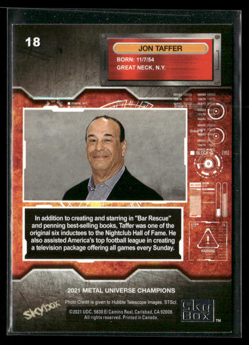 Jon Taffer 2021 SkyBox Metal Universe Champions #18