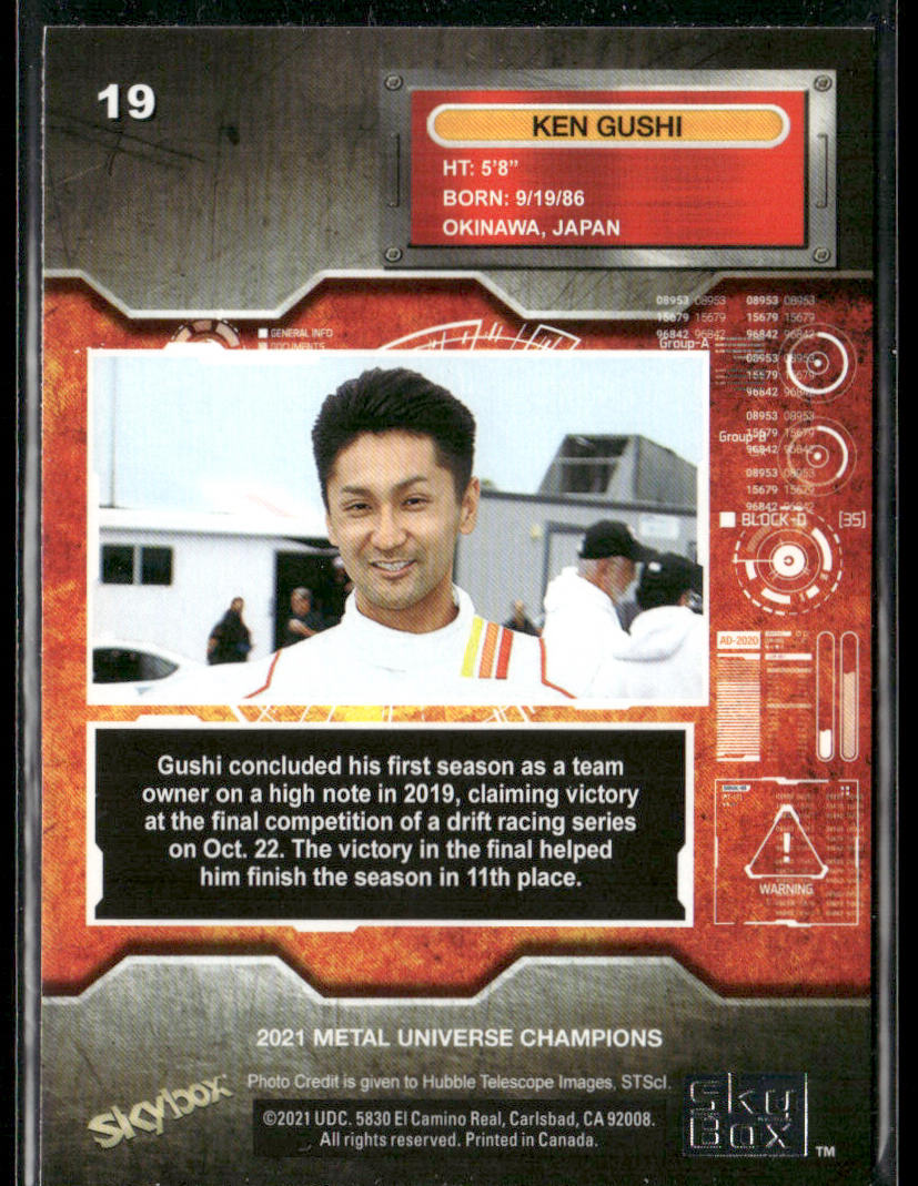 Ken Gushi 2021 SkyBox Metal Universe Champions #19 Edmonton Eskimos