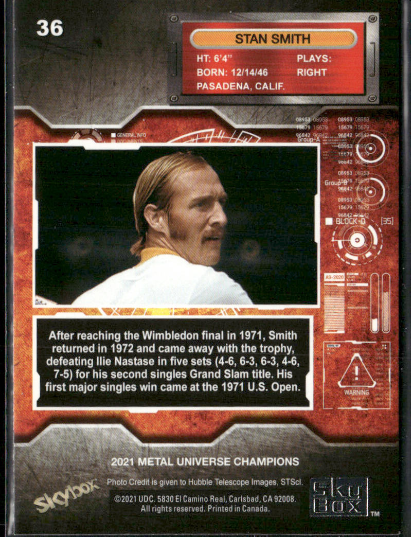 Stan Smith 2021 SkyBox Metal Universe Champions #36 Detroit Tigers