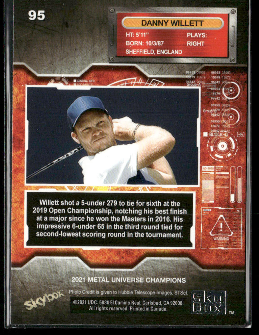 Danny Willett 2021 SkyBox Metal Universe Champions #95
