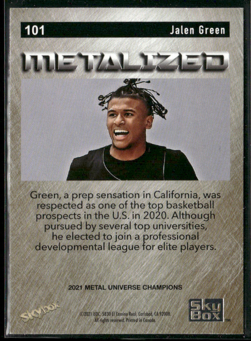 Jalen Green 2021 SkyBox Metal Universe Champions #101