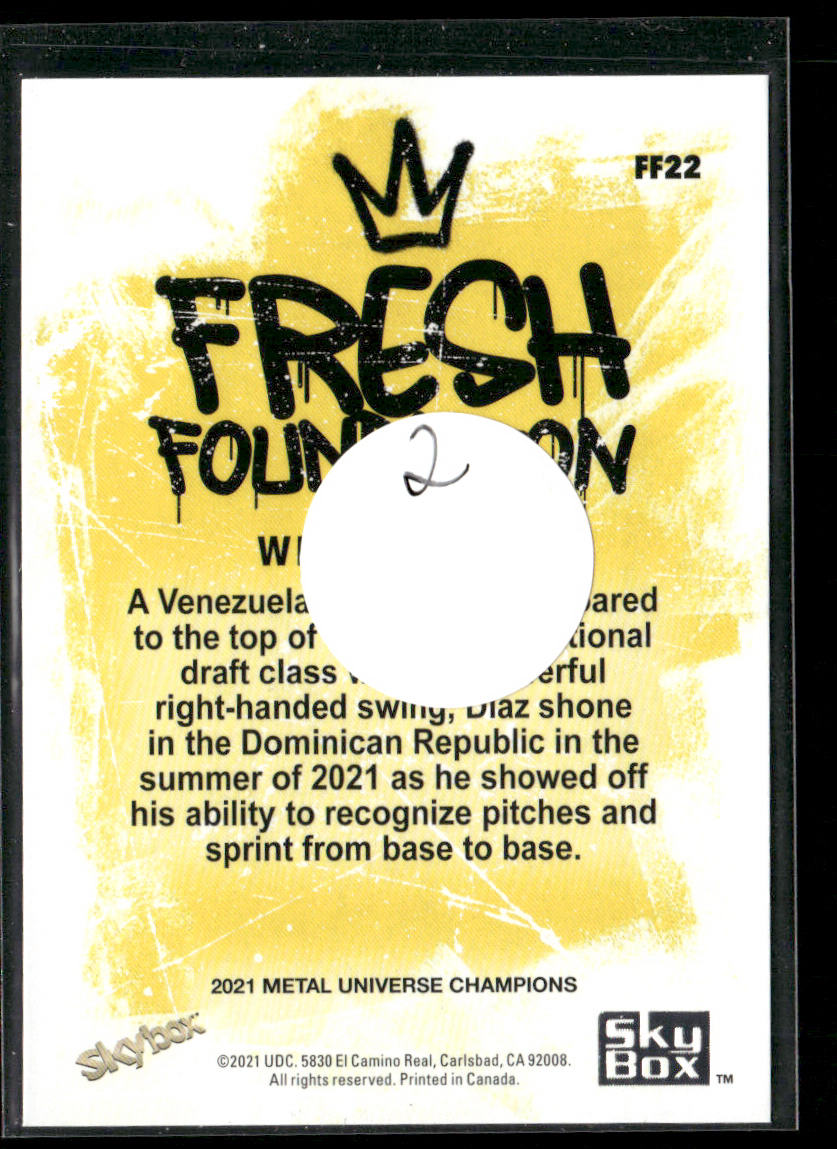 Wilman Diaz 2021 SkyBox Metal Universe Champions Fresh Foundation #FF22
