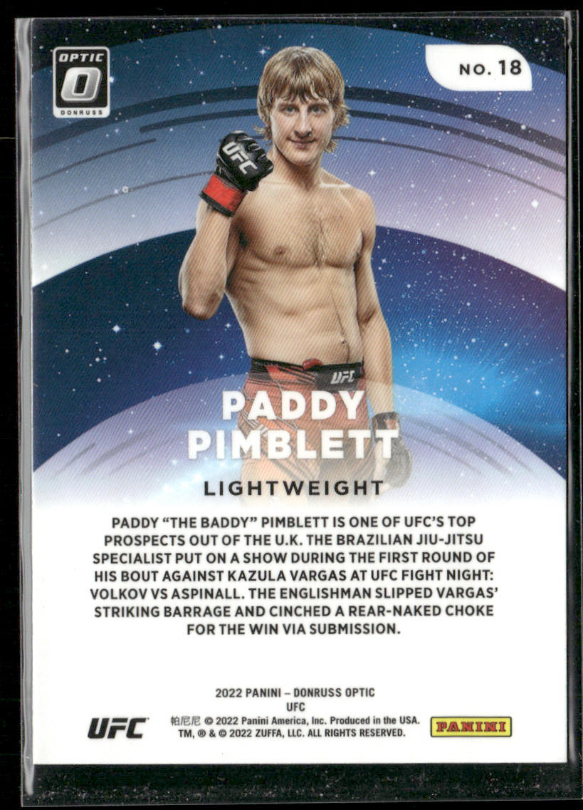 Paddy Pimblett 2022 Donruss Optic UFC Star Gazing #18