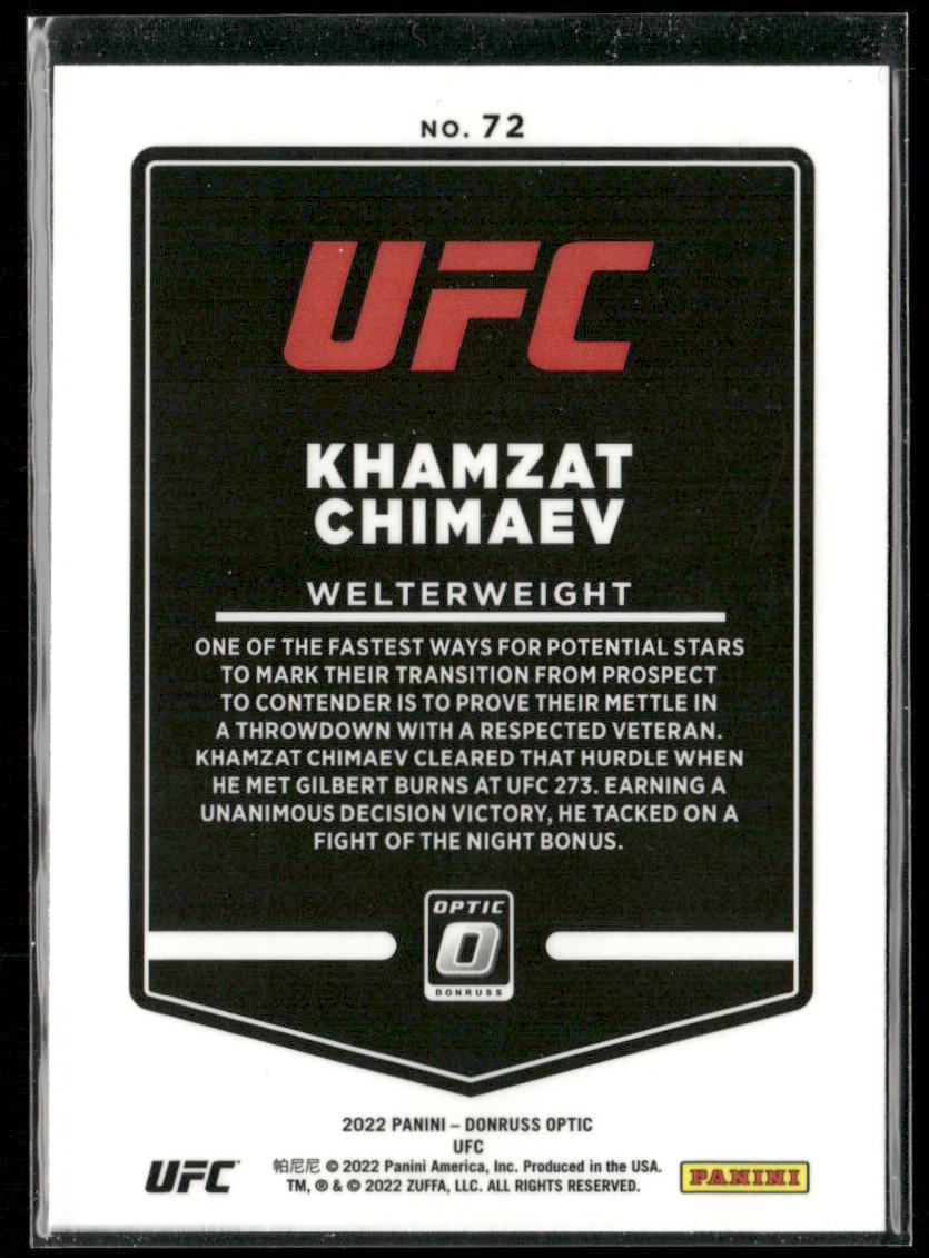 Khamzat Chimaev 2022 Donruss Optic UFC #72