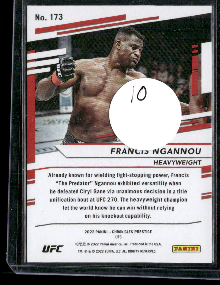 Francis Ngannou 2022 Panini Chronicles UFC Green #173 SN