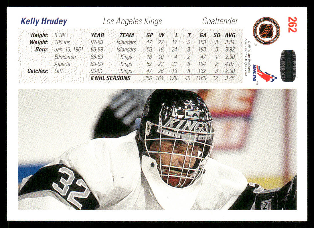 Kelly Hrudey 1991-92 Upper Deck #262 Los Angeles Kings