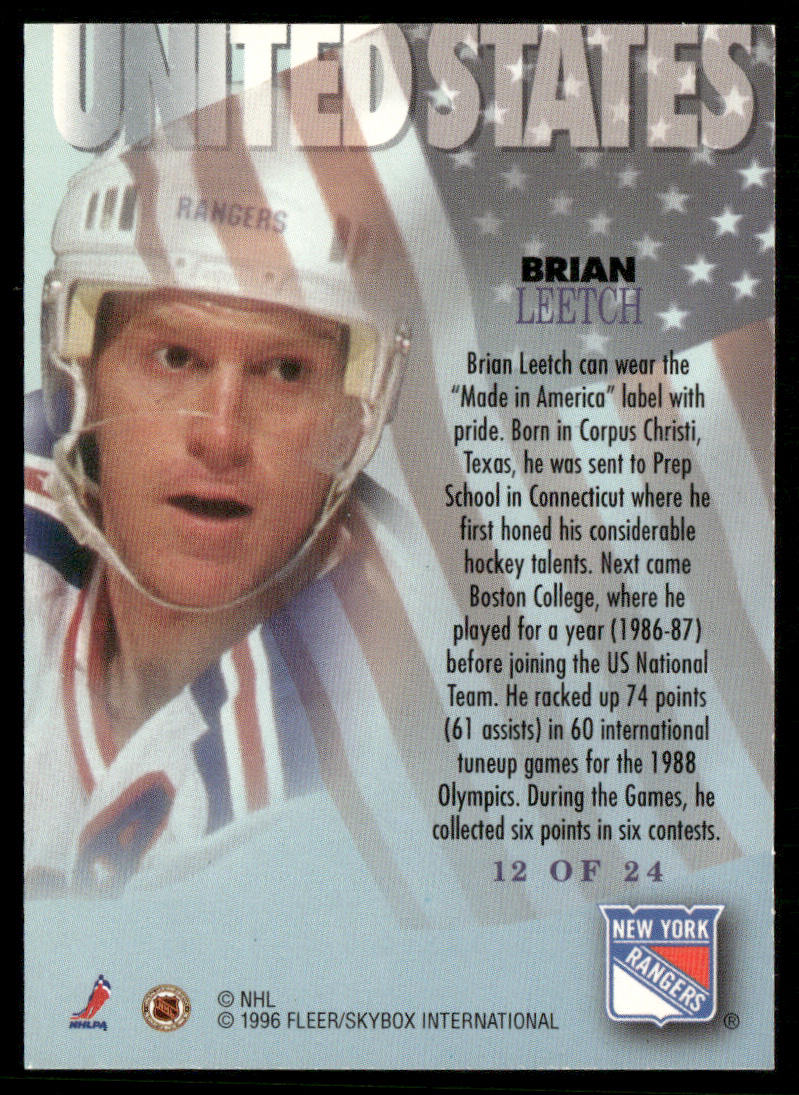 Brian Leetch 1995-96 Metal International Steel #12 New York Rangers