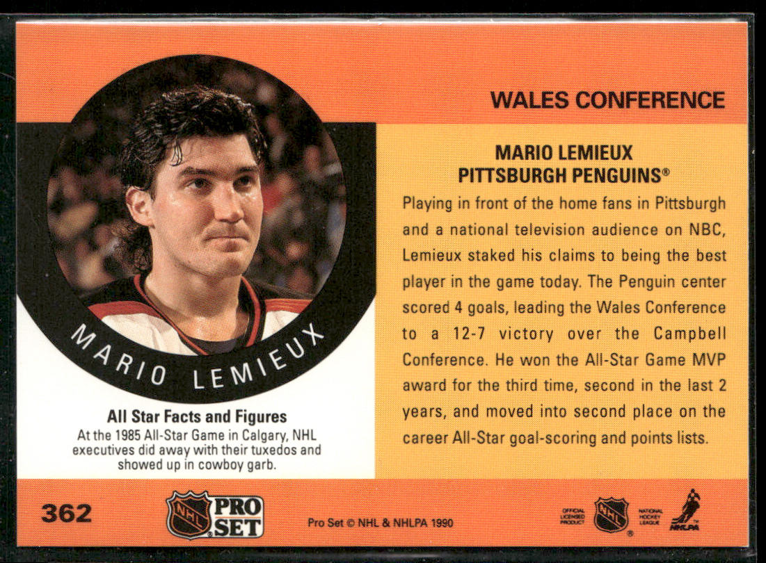 Mario Lemieux 1990-91 Pro Set #362 Pittsburgh Penguins