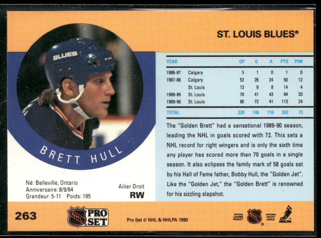 Brett Hull 1990-91 Pro Set #263 St. Louis Blues
