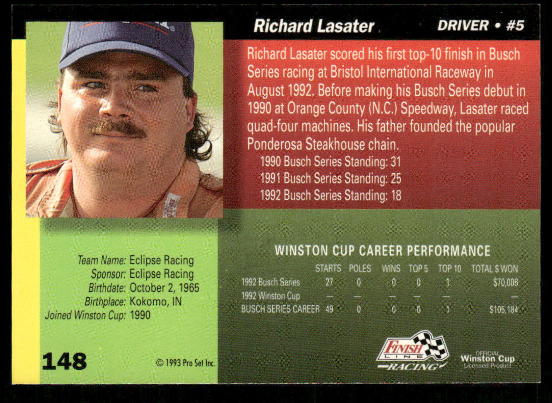 Richard Lasater 1993 Finish Line #148 Eclipse Racing