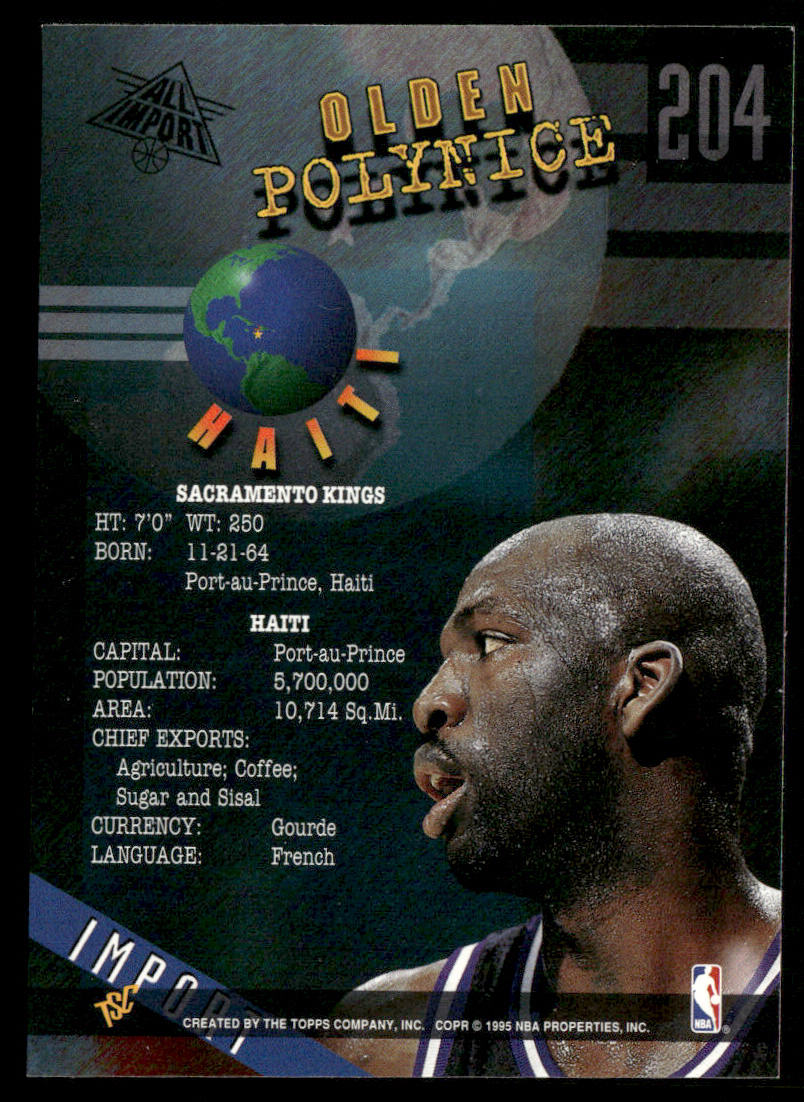 Olden Polynice 1994-95 Stadium Club #204 Sacramento Kings
