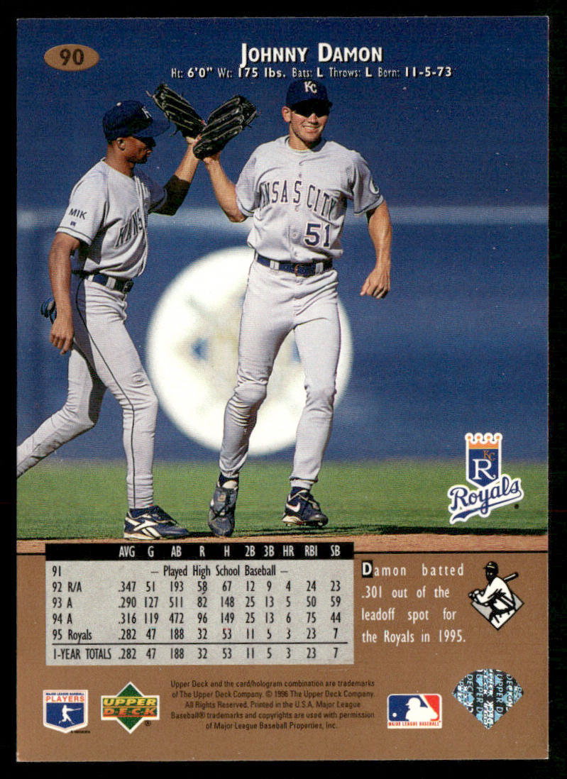 Johnny Damon 1996 Upper Deck #90 Kansas City Royals