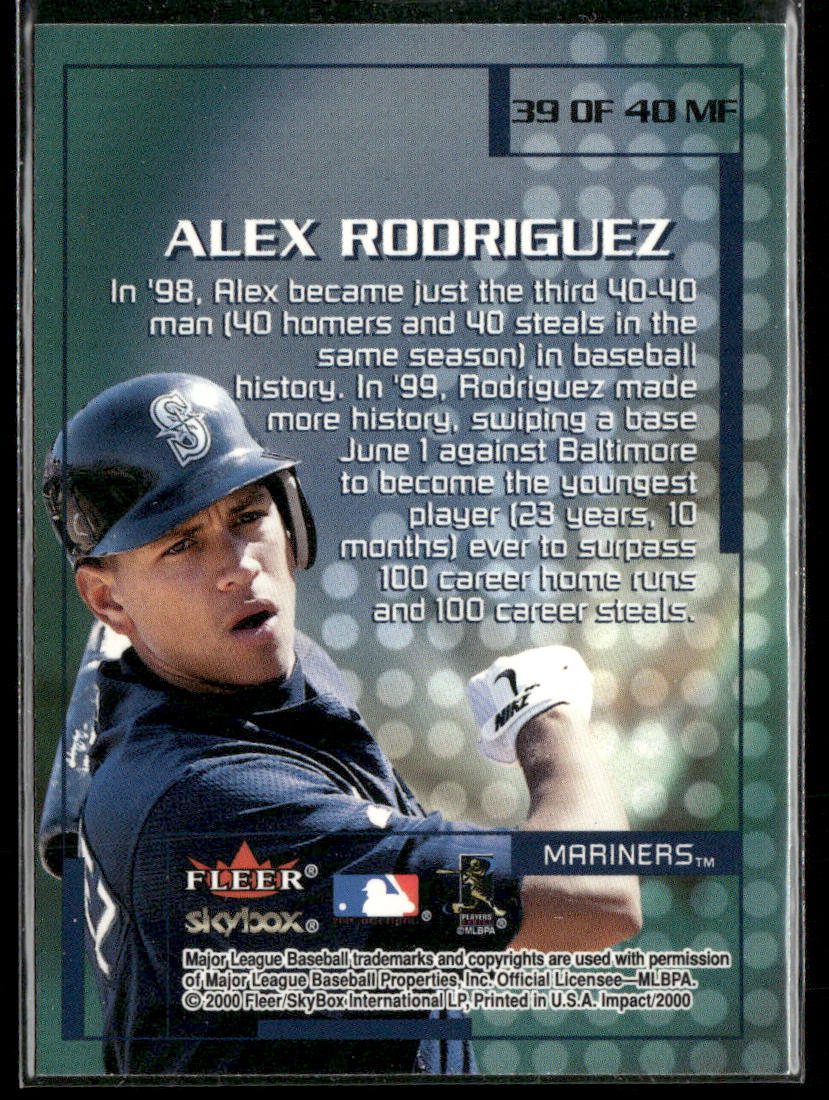Alex Rodriguez 2000 Fleer Impact Mighty Fine in '99 #39MF Seattle Mariners