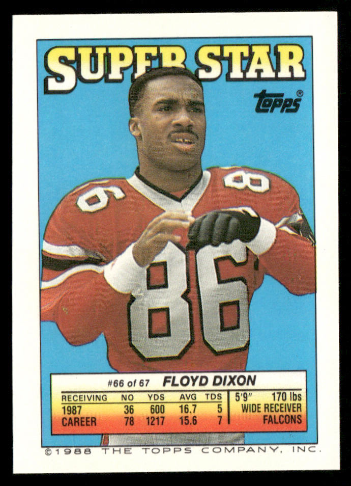 1988 Topps Stickers #17 / 185b Floyd Dixon 66 back