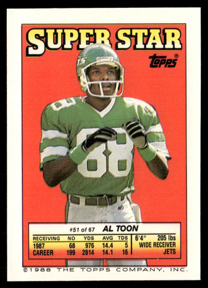 Garry James / Eddie Brown 1988 Topps Stickers #80 / 158c Al Toon 51 Back
