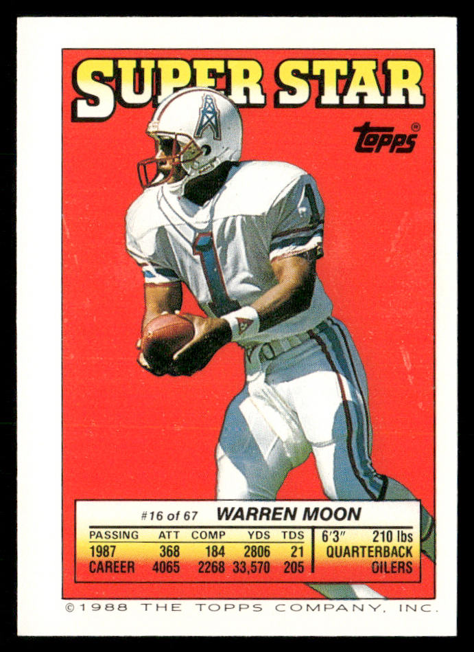 Darrell Green / Jerry Rice AP, FOIL 1988 Topps Stickers #137 / 151 Warren Moon