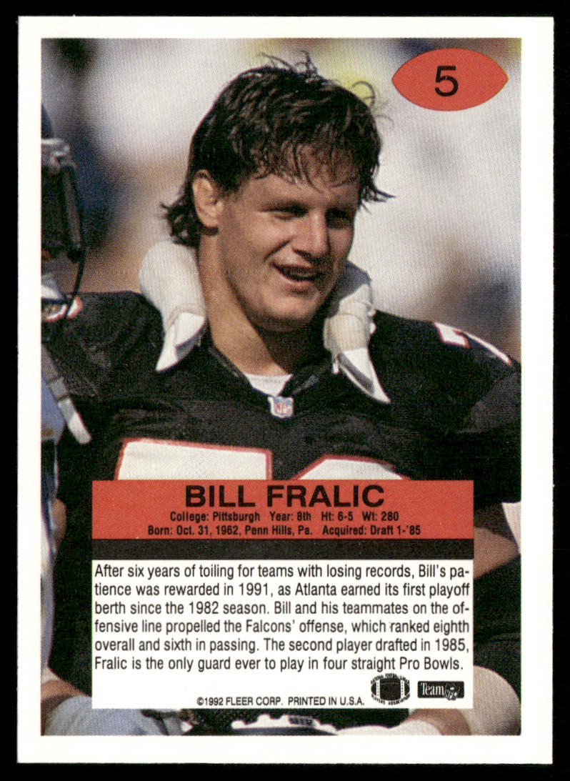 Bill Fralic 1992 Fleer #5 Atlanta Falcons