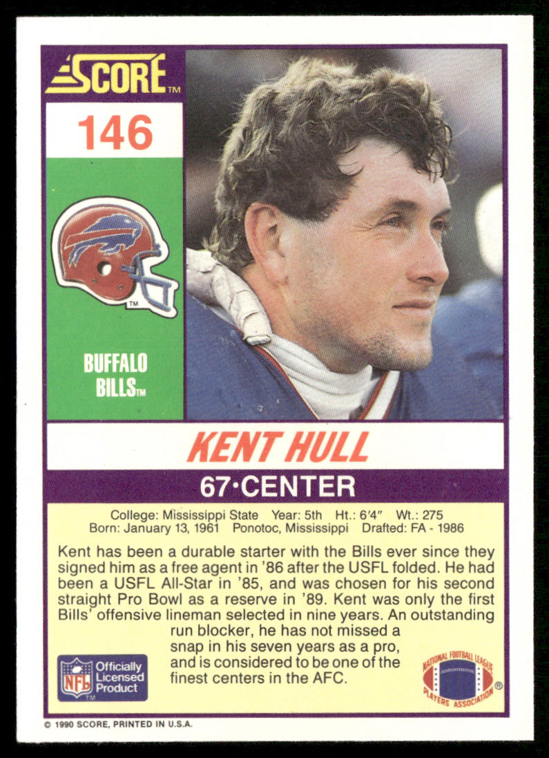 Kent Hull 1990 Score #146 Buffalo Bills