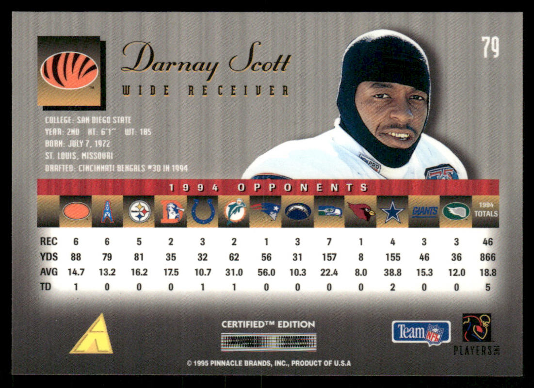 Darnay Scott 1995 Select Certified #79 Cincinnati Bengals