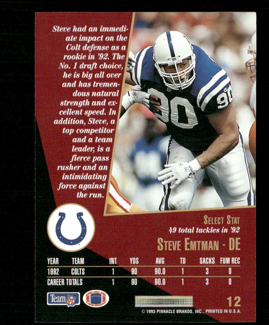 Steve Emtman 1993 Select #12 Indianapolis Colts