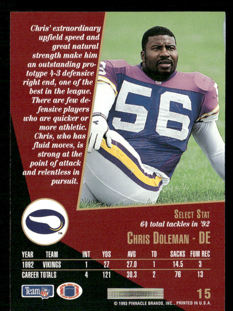 Chris Doleman 1993 Select #15 Minnesota Vikings
