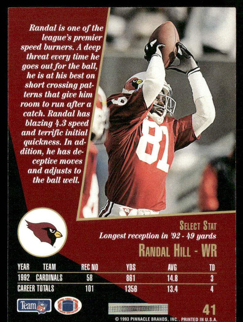 Randal Hill 1993 Select #41 Phoenix Cardinals