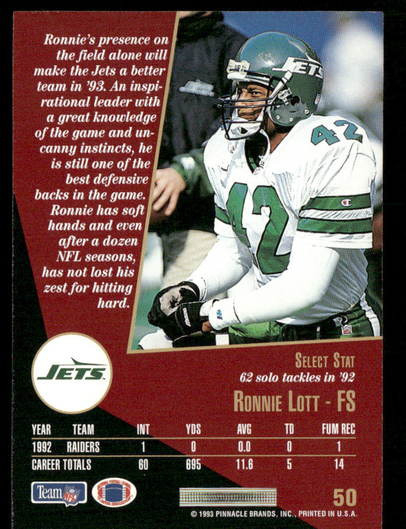 Ronnie Lott 1993 Select #50 New York Jets