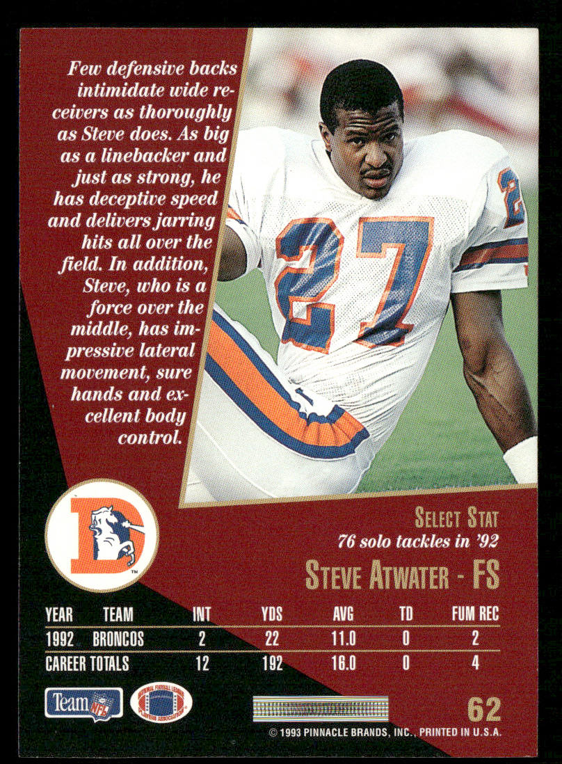 Steve Atwater 1993 Select #62 Denver Broncos